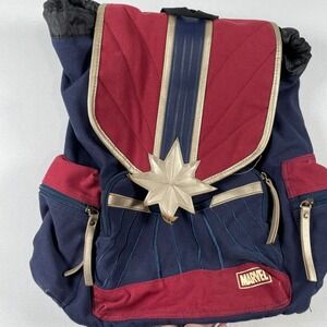 Marvel‎ Captain Marvel Backpack Drawstring Bag Red Blue Gold Cosplay